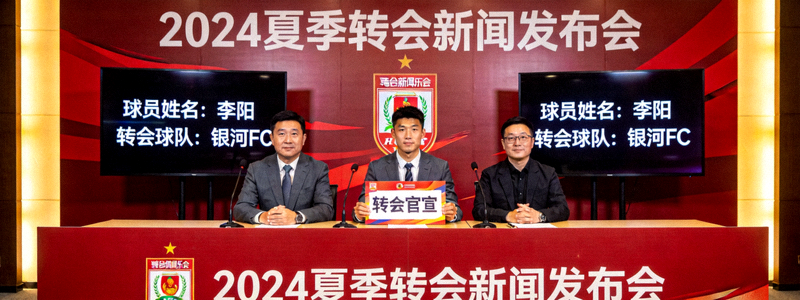 足球运动员转会新闻发布会现场
